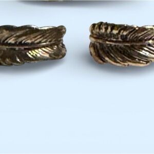 Gold Feather Design Earrings